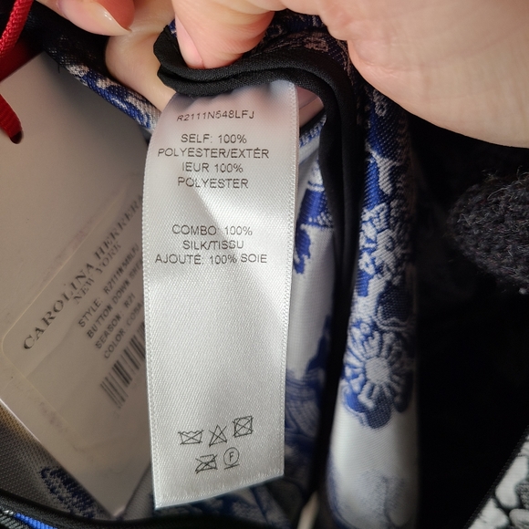 NWT CAROLINA HERRERA Resort 2021 Floral Jacquard Midi Dress - Cobalt Blue Size 8 - Picture 13 of 16